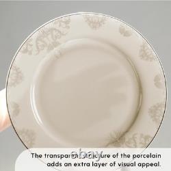 53-Piece Porcelain Plates and Bowls Set Bone China Dishware Sets for 12 People