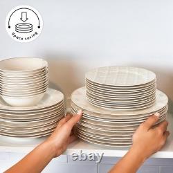 53-Piece Porcelain Plates and Bowls Set Bone China Dishware Sets for 12 People