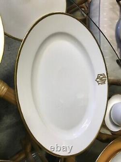 54pc Bavarian White Thomas China Set/gold Rim & Monogramexcellent