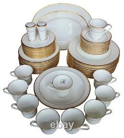 55 Pc Noritake White Palace 4753 Porcelain China Dinnerware Set