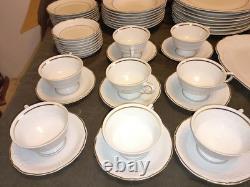 55 Pc. Royal Kent Gold Trim Embossed Dinnerware Set. Service For 8. Beautiful