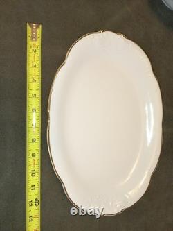 55 Pc. Royal Kent Gold Trim Embossed Dinnerware Set. Service For 8. Beautiful