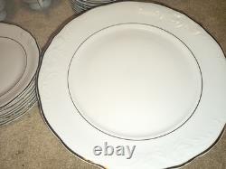 55 Pc. Royal Kent Gold Trim Embossed Dinnerware Set. Service For 8. Beautiful