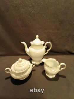 55 Pc. Royal Kent Gold Trim Embossed Dinnerware Set. Service For 8. Beautiful