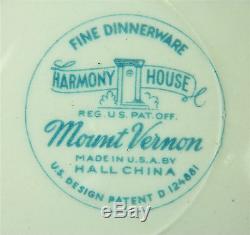 55-pcs (or Less) Of Harmony House/hall China, Mt. Vernon Pattern U. S. A. China