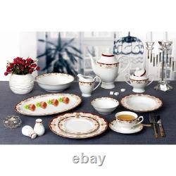 57 Piece Dinnerware Set-New Bone China (Service for 8) Gold