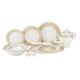 57 Piece Euro Porcelain Gold Band Fine Bone China Dinner Dish Set for 8 White