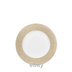 57 Piece Euro Porcelain Gold Band Fine Bone China Dinner Dish Set for 8 White