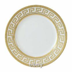 57 Piece Euro Porcelain Gold Greek Key Fine China Dinner Dish Set for 8 White