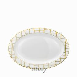 57 Piece Euro Porcelain Luxe Bone China Dinner Serving Dish Set for 8 White