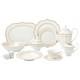 57 Pieces Bone China Dinnerware Set Service for 8 Wavy Gold Mix and Match
