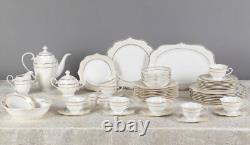 57 Pieces Bone China Dinnerware Set Service for 8 Wavy Gold Mix and Match