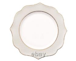 57 Pieces Bone China Dinnerware Set Service for 8 Wavy Gold Mix and Match