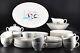 58-Piece VTG Faienceries Continental Riviera Swan Dinnerware Set Ceranord France