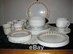 58 pc LOT Vinage Corelle Butterfly Gold Plates Bowls Cups Mugs