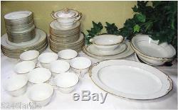 58 pc Noritake China Japan M Goldcroft 4983 Dinnerware Set Plates Saucer Set
