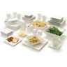 6-COLORS 45 Pcs Dinnerware Set Service for 6 Square Banquet Plates Dishes Bowls