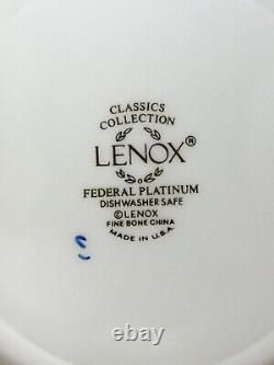 6 Lenox Federal Platinum Pasta / Soup Bowl Bone China 9