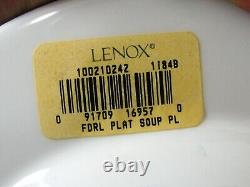 6 Lenox Federal Platinum Pasta / Soup Bowl Bone China 9