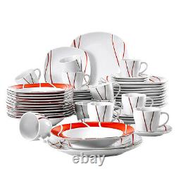 60pcs Dinnerware Set MALACASA Felisa Porcelain Dinner Plates Cups Dinning Dishes
