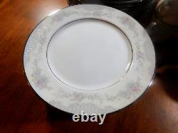 61 pcs LENOX ROSAMOND Bouquet Collection Porcelain White withPlatinum Trim