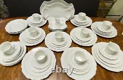 61pcs TIRSCHENREUTH BARONESSE WHITE Dinnerware Set for 9 + 5 Serving Pc & EXTRAS