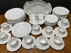 61pcs TIRSCHENREUTH BARONESSE WHITE Dinnerware Set for 9 + 5 Serving Pc & EXTRAS