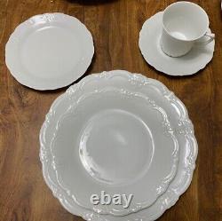 61pcs TIRSCHENREUTH BARONESSE WHITE Dinnerware Set for 9 + 5 Serving Pc & EXTRAS