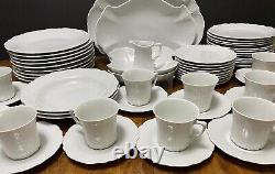 61pcs TIRSCHENREUTH BARONESSE WHITE Dinnerware Set for 9 + 5 Serving Pc & EXTRAS