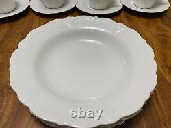 61pcs TIRSCHENREUTH BARONESSE WHITE Dinnerware Set for 9 + 5 Serving Pc & EXTRAS