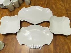 61pcs TIRSCHENREUTH BARONESSE WHITE Dinnerware Set for 9 + 5 Serving Pc & EXTRAS