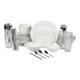 62-Piece White Round Dinnerware Set for 6 Elegant Table Service, Dishwasher Sa
