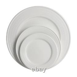 62-Piece White Round Dinnerware Set for 6 Elegant Table Service, Dishwasher Sa