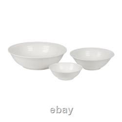 62-Piece White Round Dinnerware Set for 6 Elegant Table Service, Dishwasher Sa
