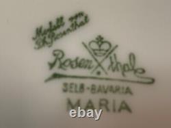 62pc Rosenthal MARIA FLORAL RIM #2167 DINNERWARE Roses 12 Place Sets ++Vintage