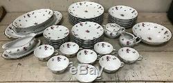 63 PCS Japan Meito Rose Chintz Service for 8 Fine China Complete Set Dinnerware