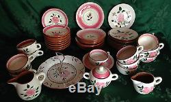 66 PCS NEW 1955 Stangl Pottery Wild Rose Hand Painted Dinnerware Set