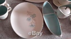 66 Piece Taylor Smith & Taylor BOUTONNIERE Ever Yours Dinnerware Set Turquoise