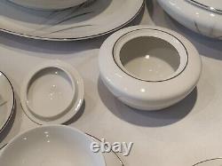 67pc Max Schonfeld Platinum Wheat Fine China Dinner Set Made in Japan Dinnerware