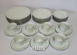 7 Noritake Casablanca 6842 5-Piece Place Settings Platinum Rim Japan 35 Pieces
