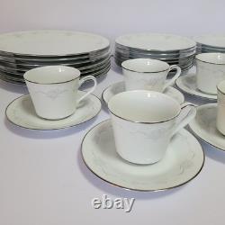 7 Noritake Casablanca 6842 5-Piece Place Settings Platinum Rim Japan 35 Pieces