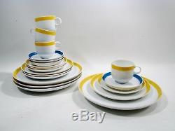 70s ROSENTHAL Midcentury Pop OP ART China PLUS 20 Pc Set for 4 Space Age R1127