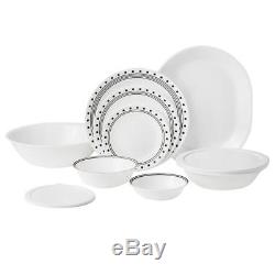 74-Piece White Dinnerware Set Glass Table Setting Dishes Break-Resistant Utensil