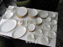 74 pc WILLIAMS SONOMA M NORITAKE GOLD BAND CHINA SERVES 12 JAPAN DINNERWARE SET