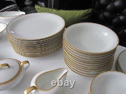 74 pc WILLIAMS SONOMA M NORITAKE GOLD BAND CHINA SERVES 12 JAPAN DINNERWARE SET