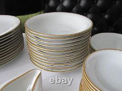 74 pc WILLIAMS SONOMA M NORITAKE GOLD BAND CHINA SERVES 12 JAPAN DINNERWARE SET