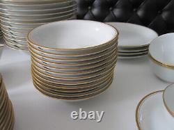 74 pc WILLIAMS SONOMA M NORITAKE GOLD BAND CHINA SERVES 12 JAPAN DINNERWARE SET