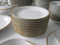 74 pc WILLIAMS SONOMA M NORITAKE GOLD BAND CHINA SERVES 12 JAPAN DINNERWARE SET