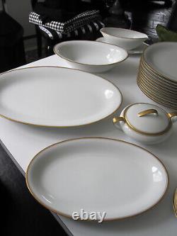 74 pc WILLIAMS SONOMA M NORITAKE GOLD BAND CHINA SERVES 12 JAPAN DINNERWARE SET