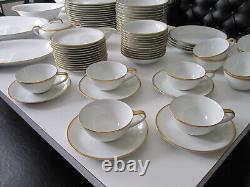 74 pc WILLIAMS SONOMA M NORITAKE GOLD BAND CHINA SERVES 12 JAPAN DINNERWARE SET